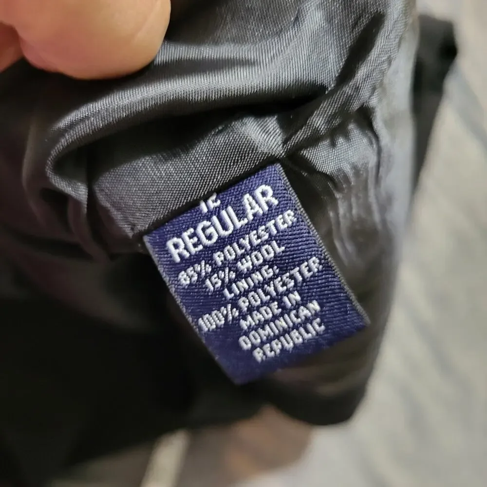 CLASS CLUB BIG BOYS SOLID DRESS JACKET BLAZER SZ 12 BLACK DOUBLE BREASTED JACKET